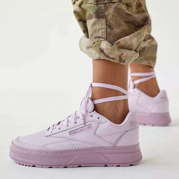 Reebok Shoes - ♡Reebok Club C Double GEO Purple Leather Sneakers♡